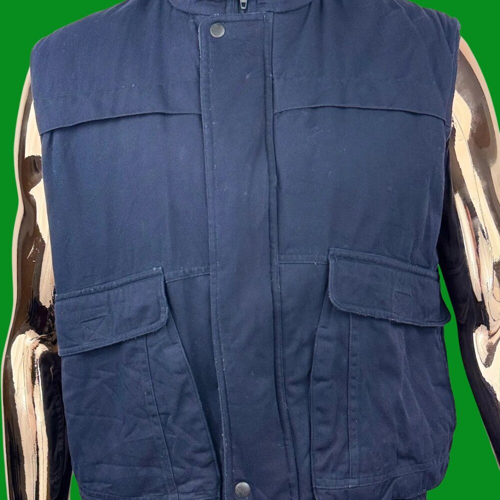 Vtg North Bay Ltd Canvas Utility Vest Warm Insulated Outdoor Workwear View 2